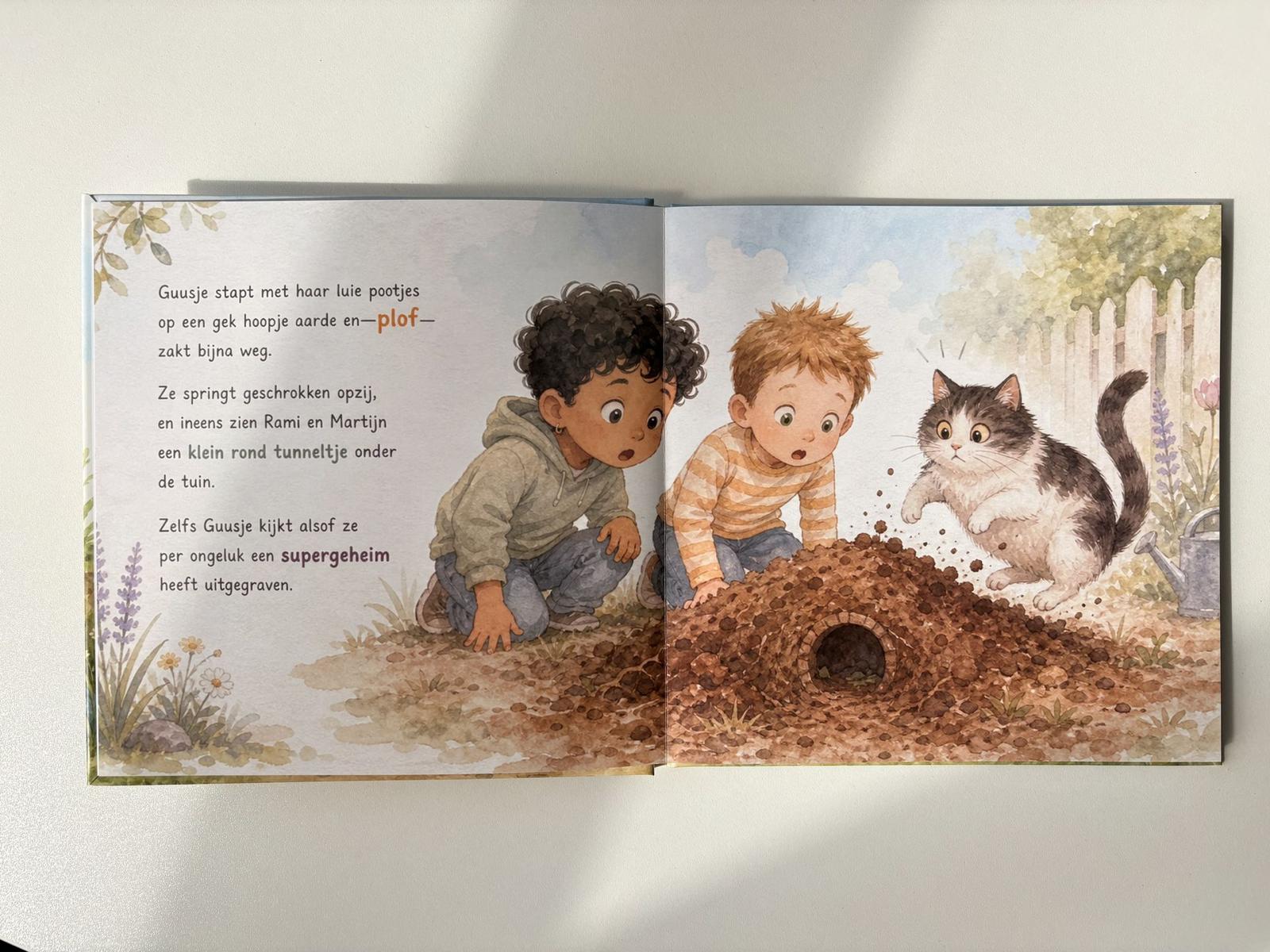 Binnenwerk: tweepagina-spread met verhaal en illustratie